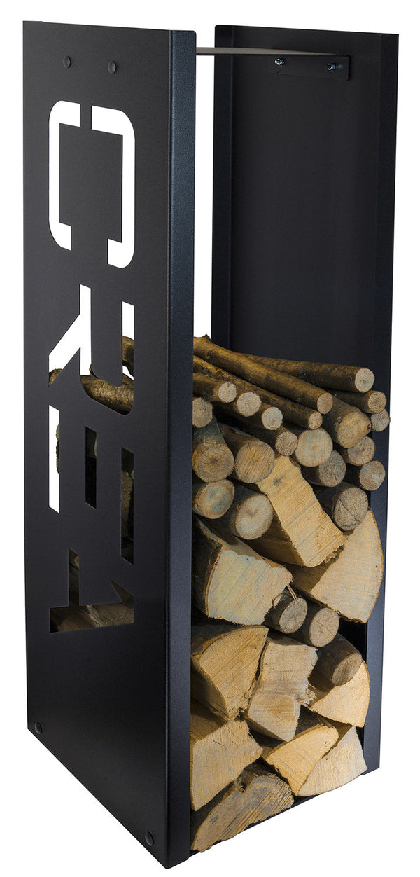 sconto Portalegna per Camino da Interno 350x350x1100 cm in Acciaio Crea Fooc Nero