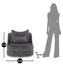 Poltrona Paris Space Grigio/Argento Ø84x72 cm in Legno e Spugna Grigio