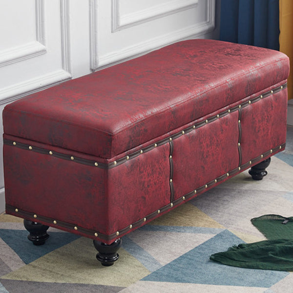 Cassapanca Contenitore Ecopelle Divano Panca Pouf Contenitore 80x43 cm Bordeaux sconto