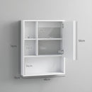 Armadietto con Specchio da Bagno con Mensole a Giorno 60x15x76cm Bianco  