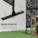 Paravento Separè da Esterno 122x45x198 cm con Motivi a Salice e 2 Piedini in Acciaio Nero