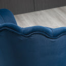 Poltrona Imbottita 76x67x74 cm in Tessuto Vellutato Blu
