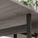 Tavolo Pieghevole da Pranzo a 2 Ribalte 133,4x80x75 cm in Legno e Metallo Grigio  