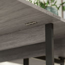 Tavolo Pieghevole da Pranzo a 2 Ribalte 133,4x80x75 cm in Legno e Metallo Grigio  