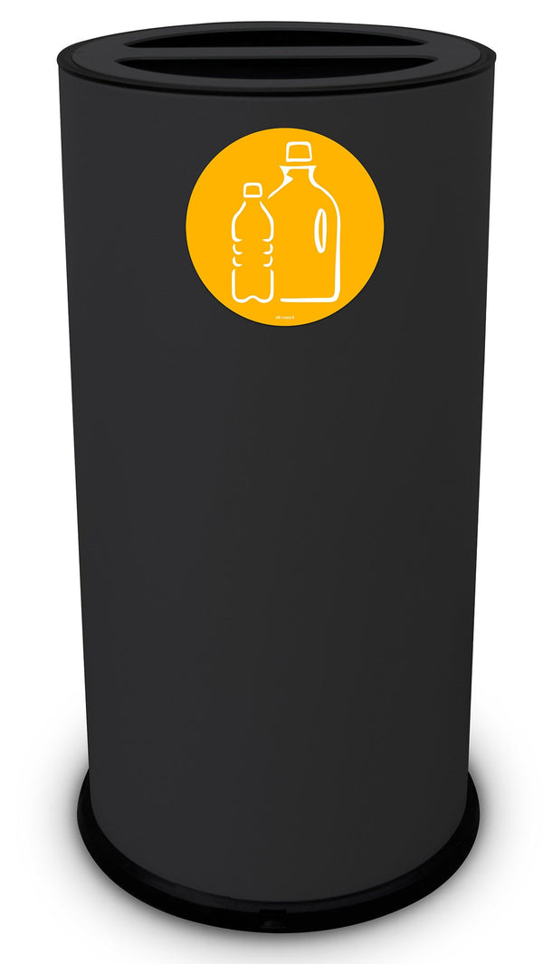 sconto Pattumiera Per Raccolta Differenziata Ø35xh72 cm In Acciaio Verniciato 2 Scomparti Nero