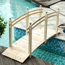Ponticello per Giardino con Ringhiera 228x75x110 cm in Legno Naturale