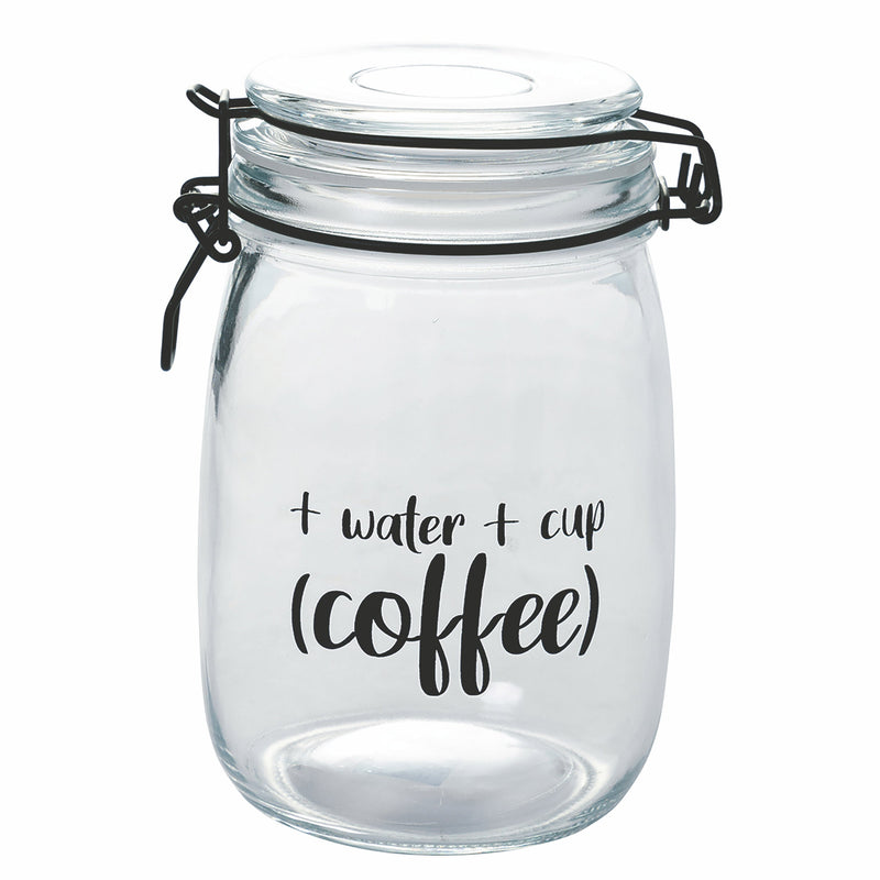 Barattolo con Scritta Ø10,8x17,3 cm in Vetro con Chiusura in Metallo VdE Tivoli 1996