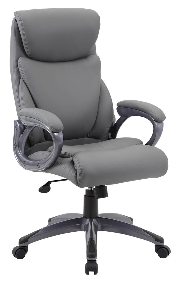 sconto Sedia Poltrona Presidenziale da Ufficio in Similpelle Motti Tiger Grigia