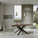 Tavolo Allungabile 200-304x90x77 cm Volantis Tortora Telaio Antracite 
