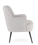 Poltrona Soggiorno 60x67x79 cm Adeline in Tessuto Grigio Chiaro