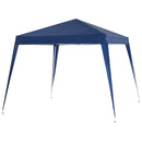 Gazebo Pieghevole da Giardino  con Struttura  Antivento 2,4x2,4m in Acciaio e Corde Blu