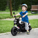 Moto Elettrica per Bambini 76x42x57 cm con Rotelle e Fanale 6V Bianco e Nero  