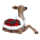 Renna resina con mantello scozzese naturale cm 29x9,6xh18