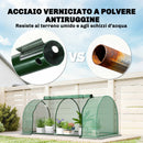 Serra da Giardino a Tunnel 200x100x80 cm in Acciaio e con Copertura in PVC Verde      
