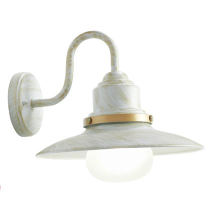 acquista Lampada Applique in Basso Colore Bianco e Oro per Esterno Linea Fisher Sovil