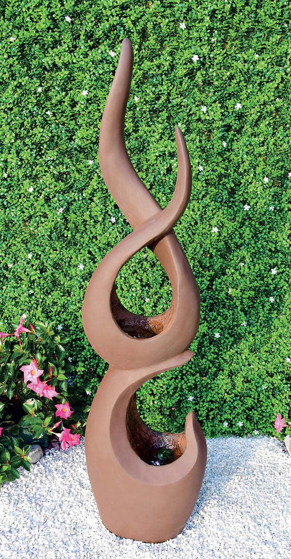 Fontana da Giardino 38x28x150 cm 25 Litri in Poliroccia con LED e Pompa Marrone online