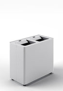Pattumiera a 2 Scomparti Totale 24 L 48,5x25,5x39 cm con Contenitori Interni in Acciaio Verniciato Bianco 