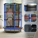 Tappeto Elastico per Bambini 3-6 Anni Ø140x190 cm con Rete di Protezione Multicolore   