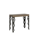 Consolle Allungabile 90-196x40x77 cm Karamay Small Premium Tortora Telaio Antracite 