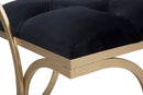 Panca Glam Luxy Nera 103x43x47 cm in Ferro e MDF e Spugna e Poliestere Nero e Oro