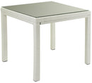 Tavolo da Giardino Quadrato 80x80cm in Polyrattan Adila Bianco Ghiaccio