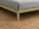 Letto Singolo con Rete Rivestita Microfibra Tè Verde Tessis Testata Flat Varie Misure
