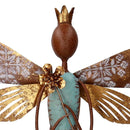 Fatina metallo con fiore oro cm 38,7x16xh66,7