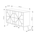 Madia Credenza Design Geometrico Moderno 123x77 cm con 4 Ante in Legno Tortora      