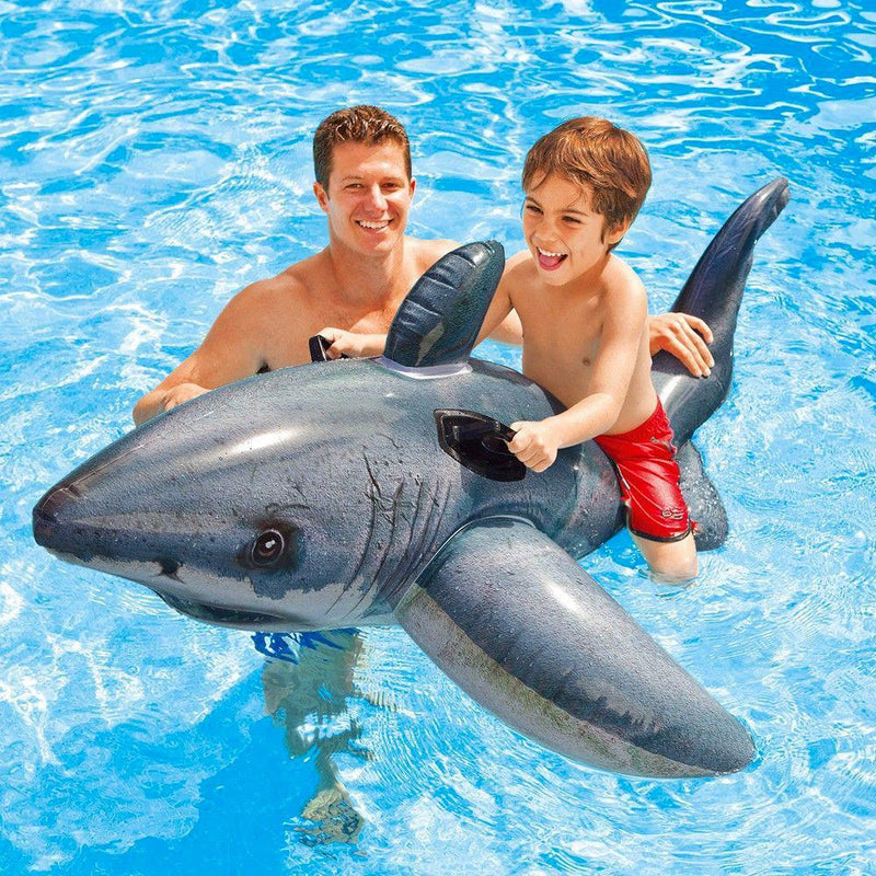 Materassino Cavalcabile Gonfiabile per Bambini a Forma di Squalo 173x107 cm Intex