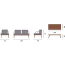 Set da Giardino in Alluminio e Corda Vorghini Imperia Legno e Grigio