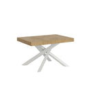 Tavolo Allungabile 140-244x90x77 cm Volantis Quercia Natura Telaio Bianco 