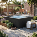 Piscina Spa Vasca Semi-Rigida 180x180x70 cm NetSpa Idaho 6 Posti in PVC Nero Carbone