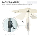 Ombrellone da Giardino 3x2 m Palo Ø48 mm in Alluminio e Poliestere Beige