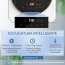 Mini Asciugatrice Portatile 48x44x57 cm Capacità 4 kg Display LED 800W Carica Frontale Timer in ABS e Acciaio Bianco      