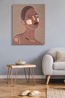 Dipinto su Tela Tribal 1 80x2,8x100 cm in Legno e Tessuto