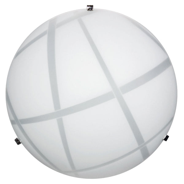 prezzo Plafoniera 2xE27 Ganci Cromo Vetro Lastra Bianco E-Energy Dario