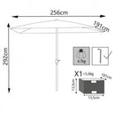 Ombrellone da Giardino 2x3 m Palo Ø48 mm Poly Eco in Acciaio Bianco