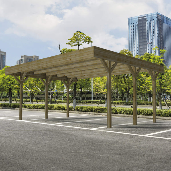 Carpot Box Auto Doppio Senza Copertura 605x512 cm in Legno online