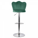 Set 2 Sgabelli 38x38x60/80 cm in Velluto Base Cromata Ottanio