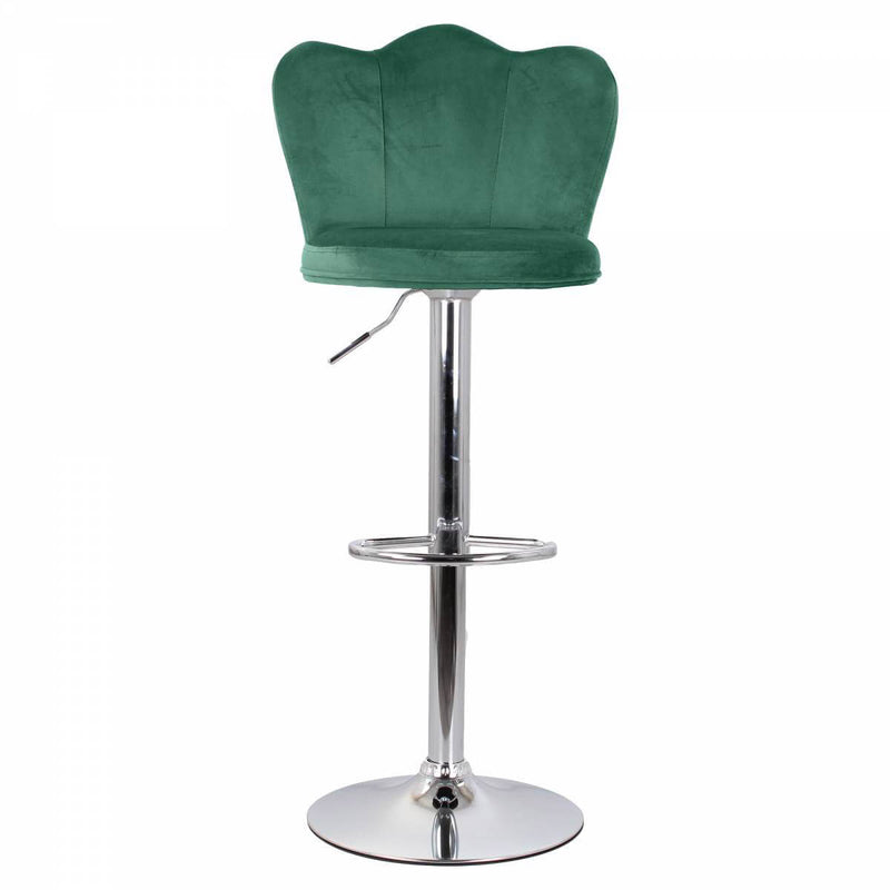 Set 2 Sgabelli 38x38x60/80 cm in Velluto Base Cromata Ottanio