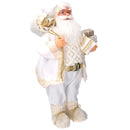 Babbo natale in tessuto bianco e oro cm xh80