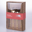 Servizio Set di Posate 24 Pezzi in Acciaio Inossidabile 18/8 VdE Tivoli 1996 Luxury Oro