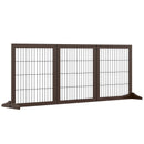 Cancelletto di Sicurezza Pieghevole per Animali Domestici 185x36x71 cm in Legno  Marrone