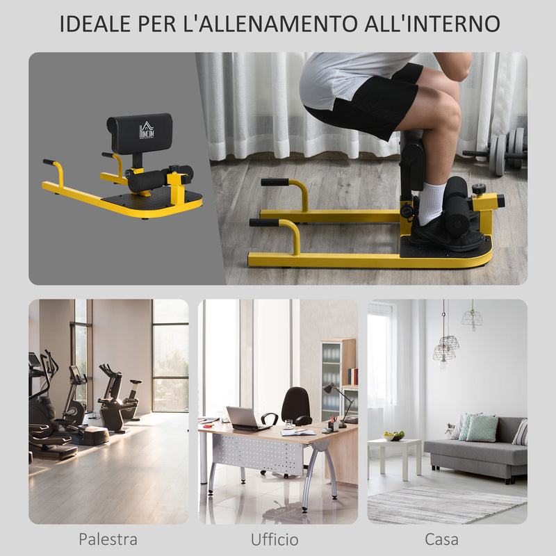 Macchina per Squat 3 in 1 Regolabile 50x97x44,5-56,5cm Giallo    