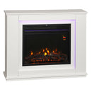 Camino Elettrico da Pavimento 98x25x80 cm con Fiamma a 12 Colori e 5 Luminosità Telecomando e Timer Bianco e Nero      