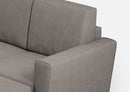Divano 2 Posti con Pouf 152x155x85 cm Yasel in Tessuto Grigio