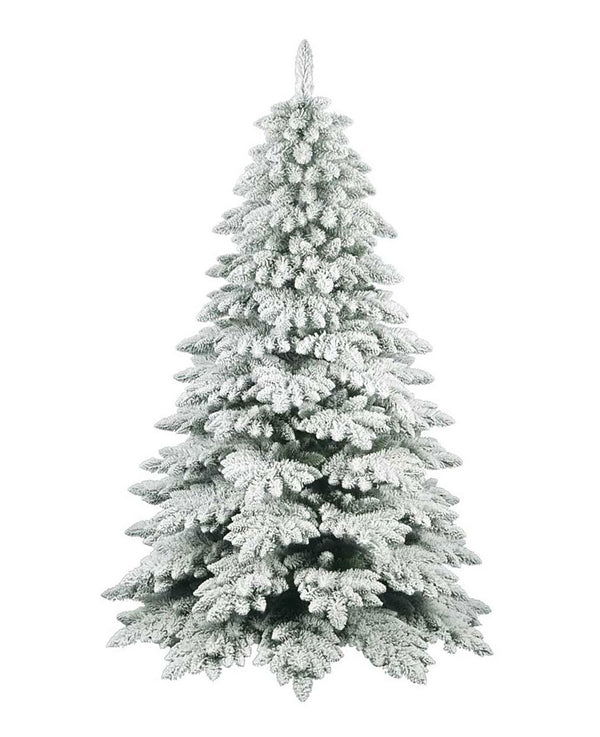 acquista Albero di Natale Artificiale Floccato Effetto Realistico Innevato 210 cm 1313 Rami Bianco Effetto Neve