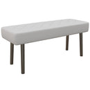 Panca Fondo Letto 100x35x45 cm in Finta Pelle Trapuntata e Gambe in Acciaio Grigio  