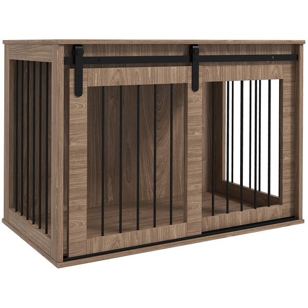 prezzo Cuccia per Cani Grandi Casetta con Porta Scorrevole per Interno 98x58x61 cm in Legno Marrone