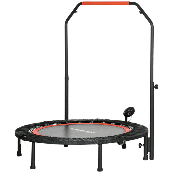 sconto Mini Trampolino Fitness Ø102 cm Regolabile in Altezza Pieghevole con Manubrio Nero